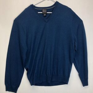 Jos A Bank Traveler‎ Merino Wool V-Neck Sweater Mens XXL Blue Green